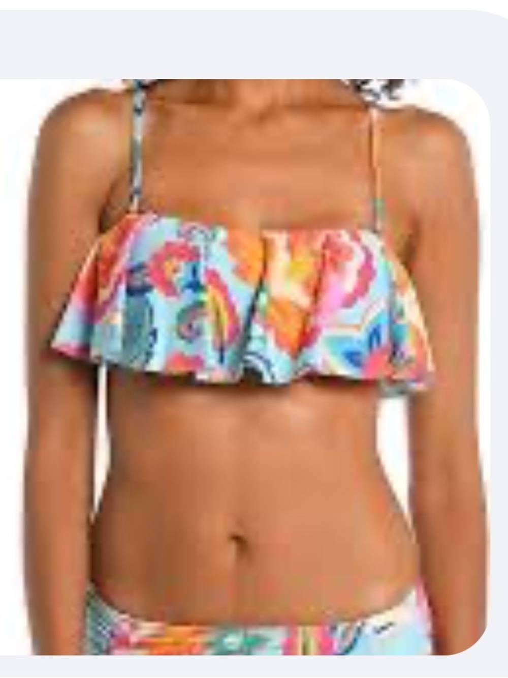 La Blanca Mint and White Striped Swim Top